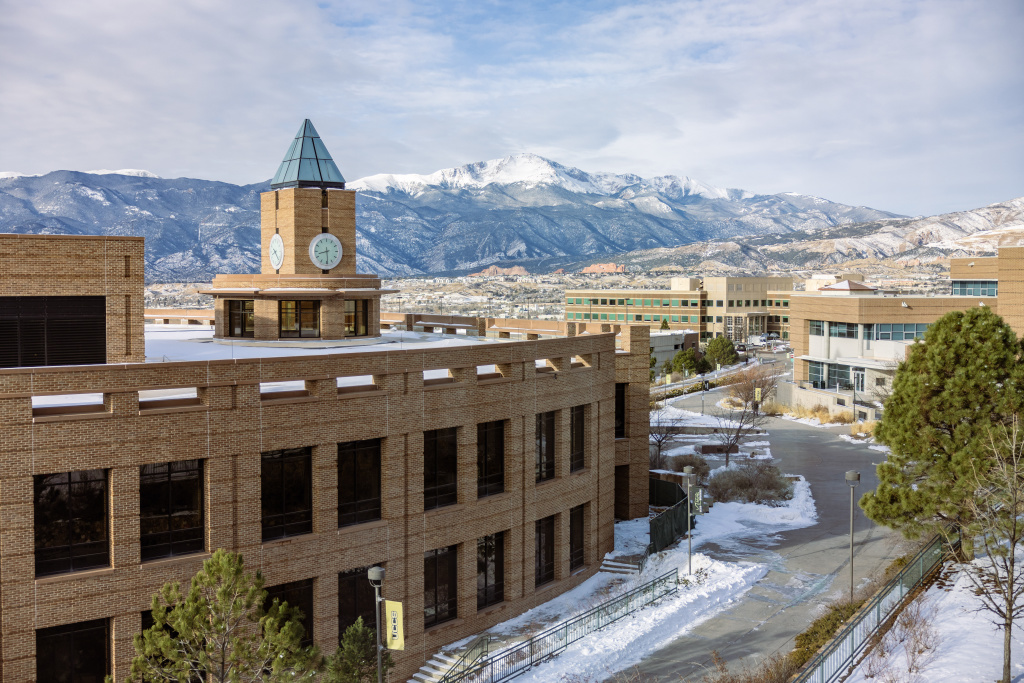 snow-covered campus