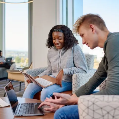 students studying