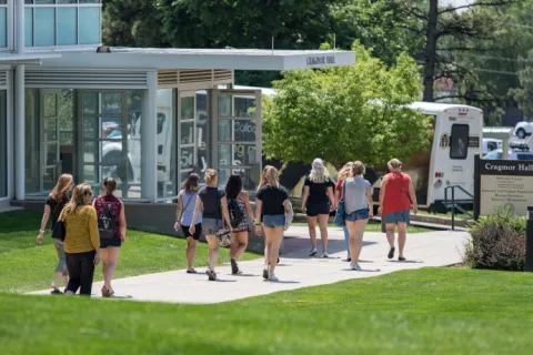 students on campus